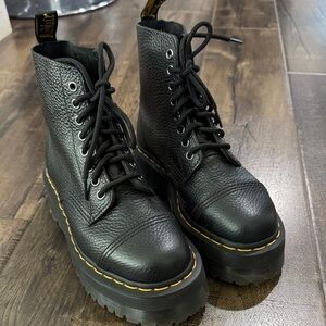 Dr. Martens Black Platform Combat Boots